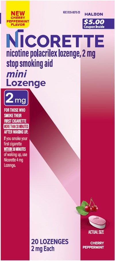 Nicorette Mini Lozenge Cherry Peppermint 2 mg 20 Ct.jpg (Nicorette Mini Lozenge Cherry Peppermint 2 mg 20 Ct)